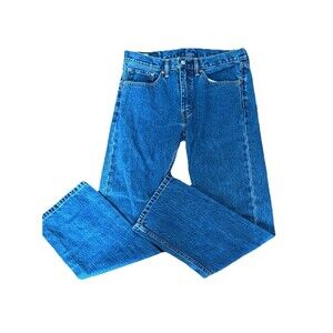 Levis 505 Jeans Mens 32x30 Straight Leg Regular Fit Dark Wash 100% Cotton Cowboy